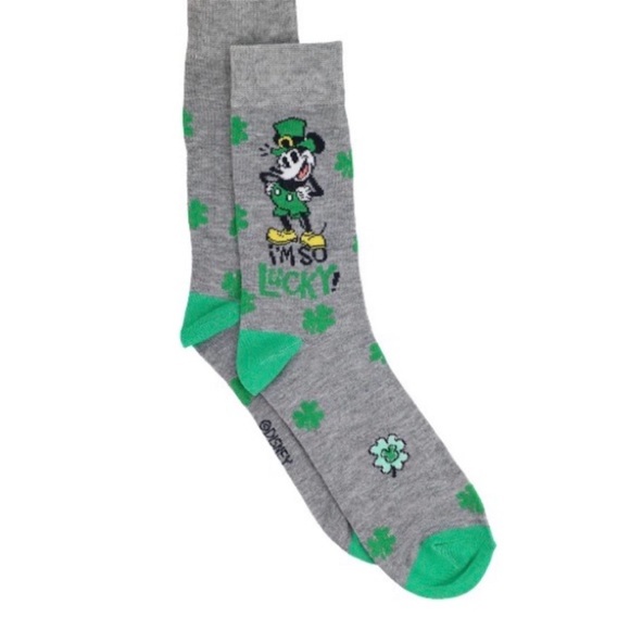 Disney Other - Disney Gray and Green Lucky St Patty’s Day Mickey Mouse Socks NWT